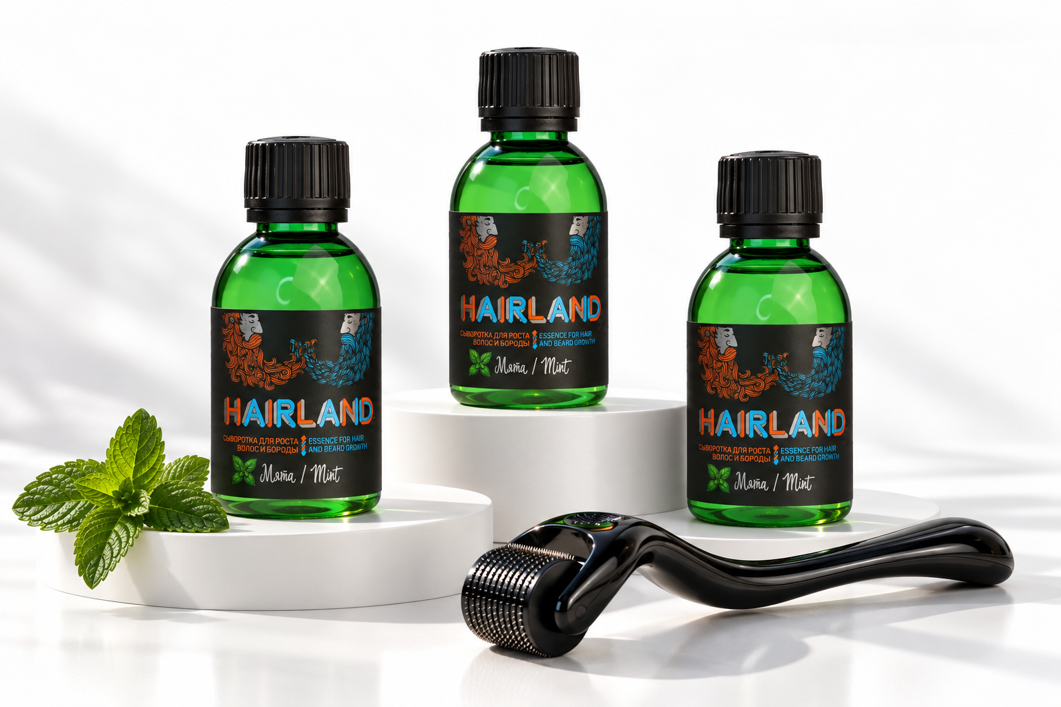 Полный курс Hairland на 3 месяца плюс титановый мезороллер